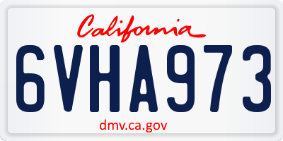CA license plate 6VHA973