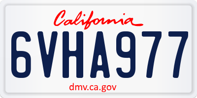 CA license plate 6VHA977
