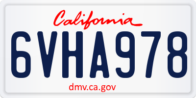 CA license plate 6VHA978