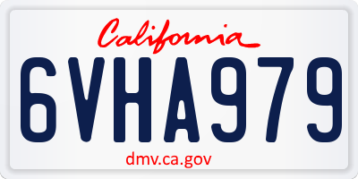 CA license plate 6VHA979