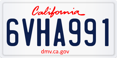 CA license plate 6VHA991
