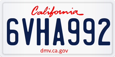 CA license plate 6VHA992