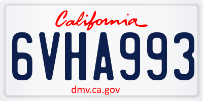 CA license plate 6VHA993