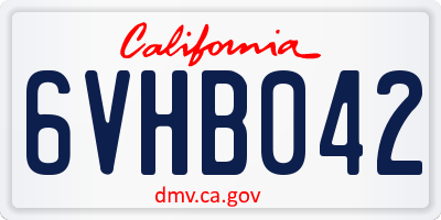 CA license plate 6VHB042