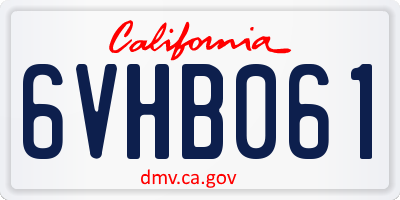CA license plate 6VHB061