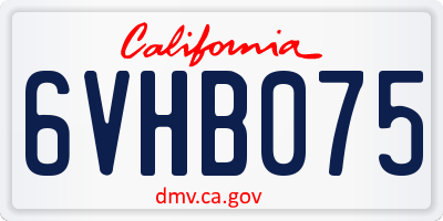 CA license plate 6VHB075
