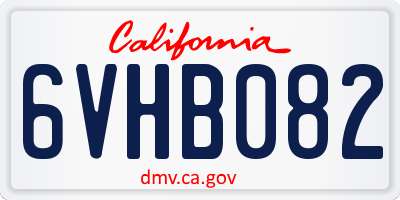 CA license plate 6VHB082