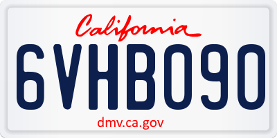 CA license plate 6VHB090
