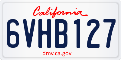 CA license plate 6VHB127