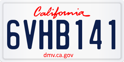 CA license plate 6VHB141