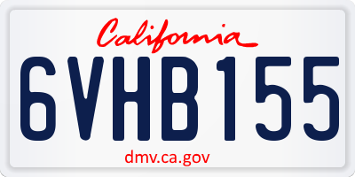 CA license plate 6VHB155