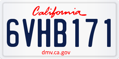 CA license plate 6VHB171