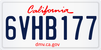 CA license plate 6VHB177