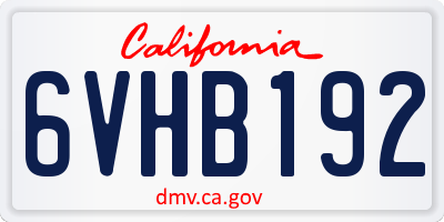 CA license plate 6VHB192