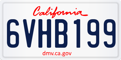 CA license plate 6VHB199
