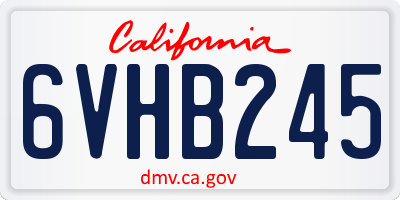 CA license plate 6VHB245