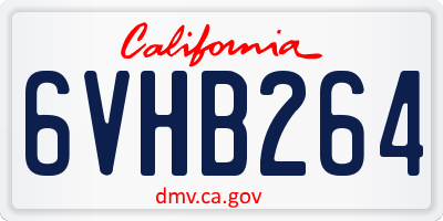 CA license plate 6VHB264