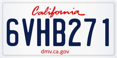 CA license plate 6VHB271
