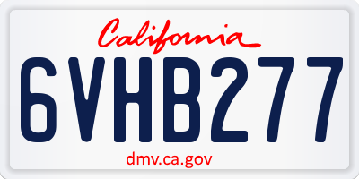CA license plate 6VHB277