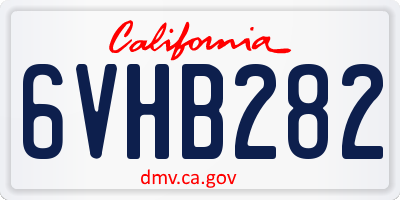 CA license plate 6VHB282