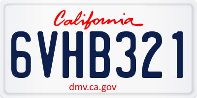 CA license plate 6VHB321