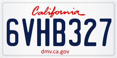 CA license plate 6VHB327