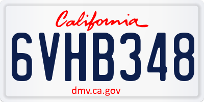 CA license plate 6VHB348