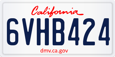 CA license plate 6VHB424