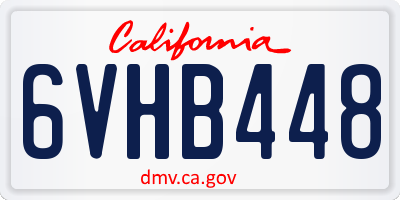 CA license plate 6VHB448