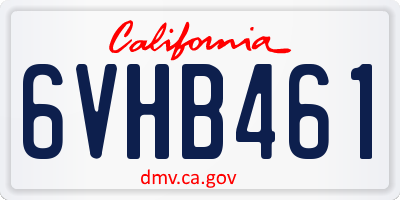 CA license plate 6VHB461