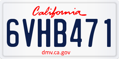 CA license plate 6VHB471