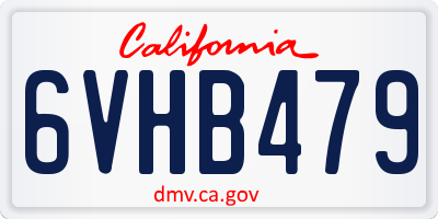 CA license plate 6VHB479