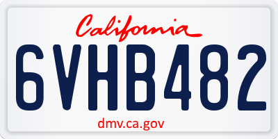 CA license plate 6VHB482