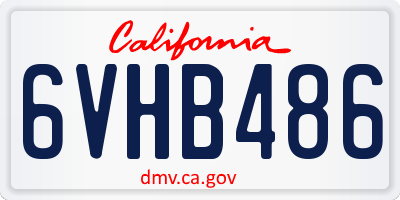 CA license plate 6VHB486