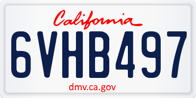 CA license plate 6VHB497