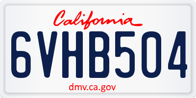 CA license plate 6VHB504