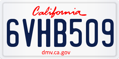 CA license plate 6VHB509