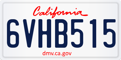 CA license plate 6VHB515