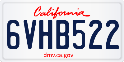 CA license plate 6VHB522