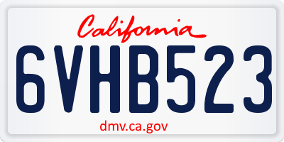 CA license plate 6VHB523