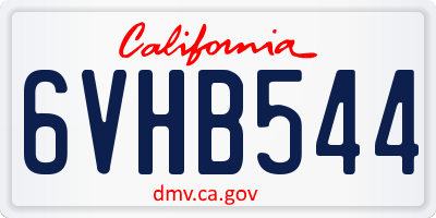 CA license plate 6VHB544