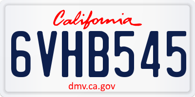 CA license plate 6VHB545