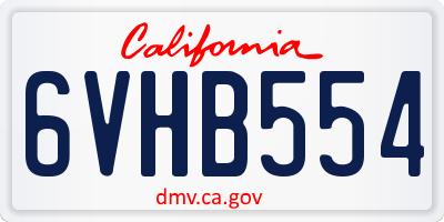 CA license plate 6VHB554