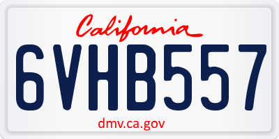 CA license plate 6VHB557