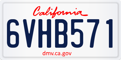 CA license plate 6VHB571