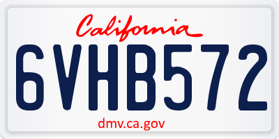 CA license plate 6VHB572
