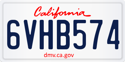 CA license plate 6VHB574