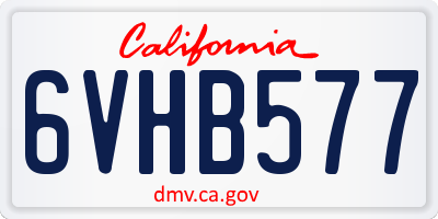 CA license plate 6VHB577