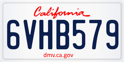 CA license plate 6VHB579