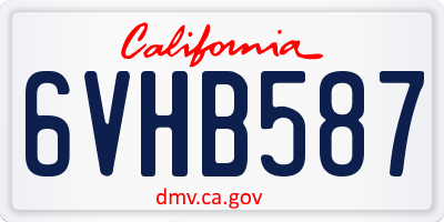 CA license plate 6VHB587